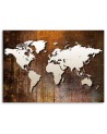 World map on wood - Canvas prints for the office | FEEBY