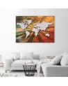 Grey vintage world map - Canvas prints for the office | FEEBY