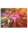 Pink vintage world map - Canvas prints for the office | FEEBY
