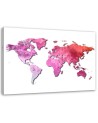 Pink map of the world - Canvas prints for the office | FEEBY