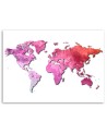 Pink map of the world - Canvas prints for the office | FEEBY