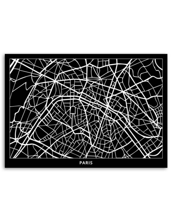 Canvas paintings for office - Paris street plan | FEEBY