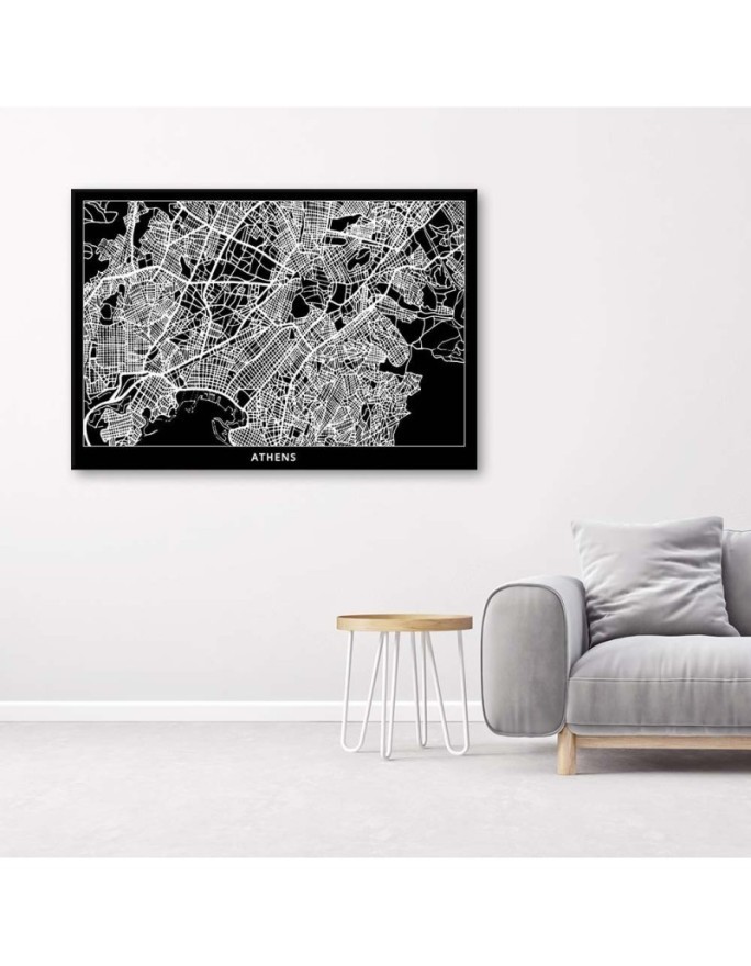 Office Art Canvas paintings - Athens city plan | FEEBY