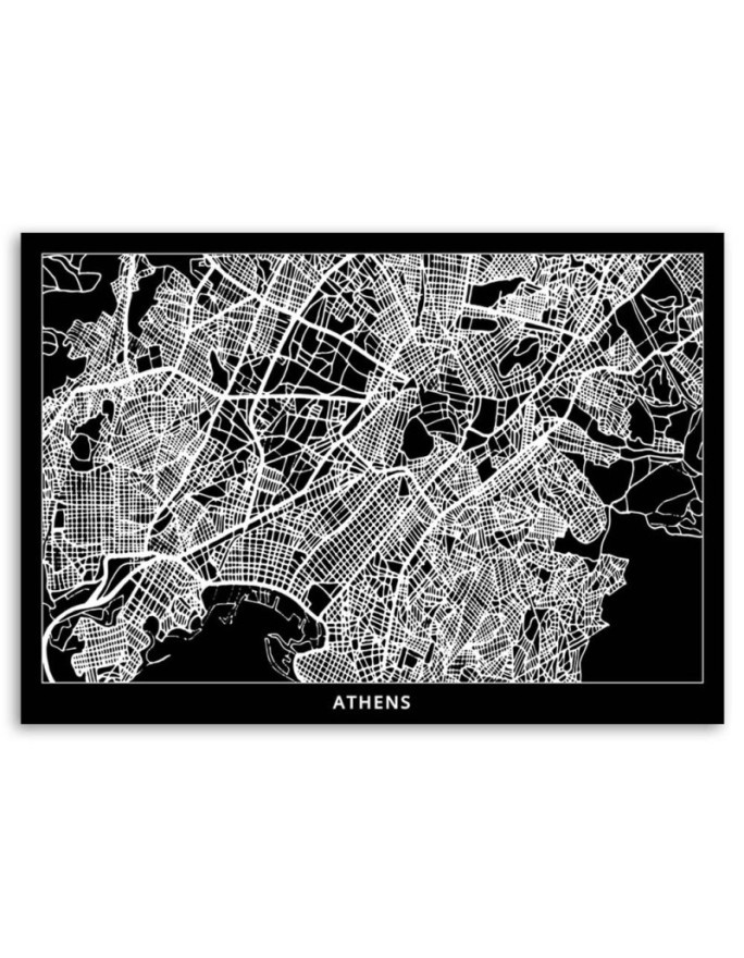 Office Art Canvas paintings - Athens city plan | FEEBY