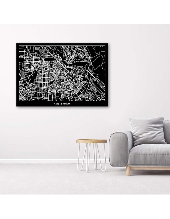 Canvas office paintings - Amsterdam city plan | FEEBY