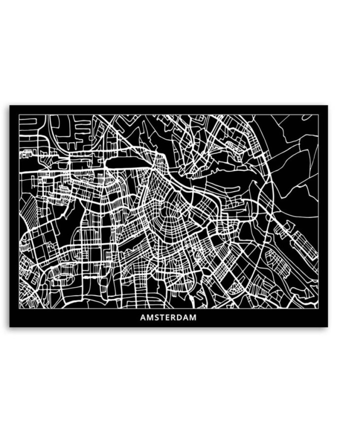 Canvas office paintings - Amsterdam city plan | FEEBY