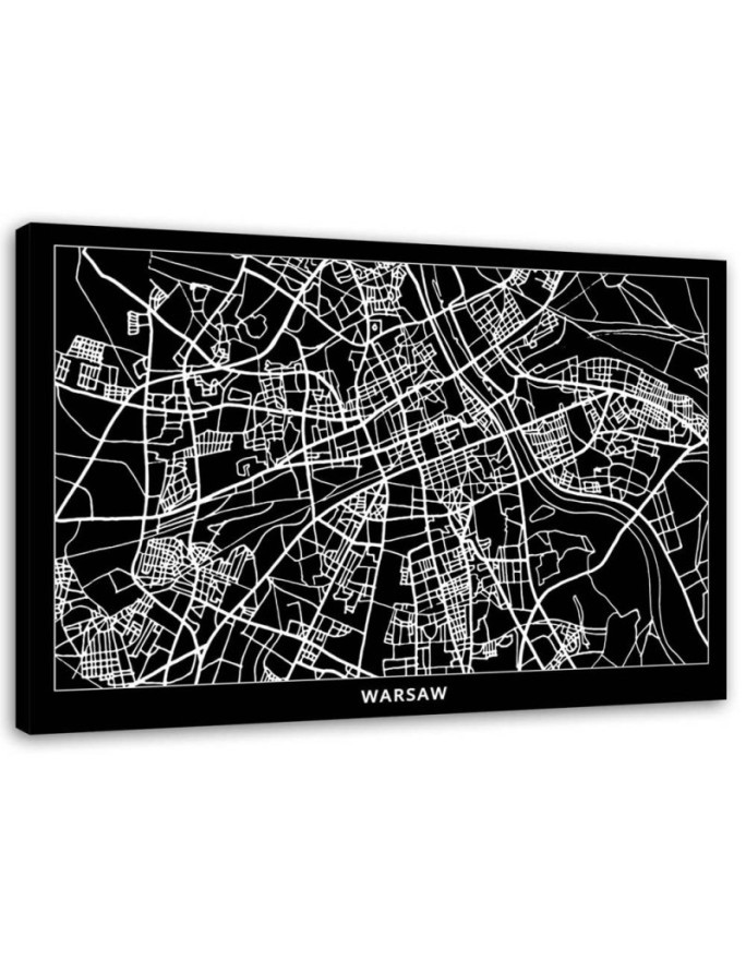 Murals for the office on canvas - Warsaw city plan | FEEBY