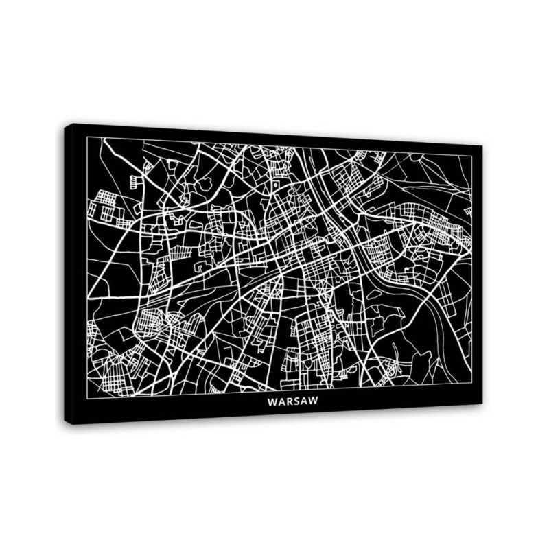Murals for the office on canvas - Warsaw city plan | FEEBY