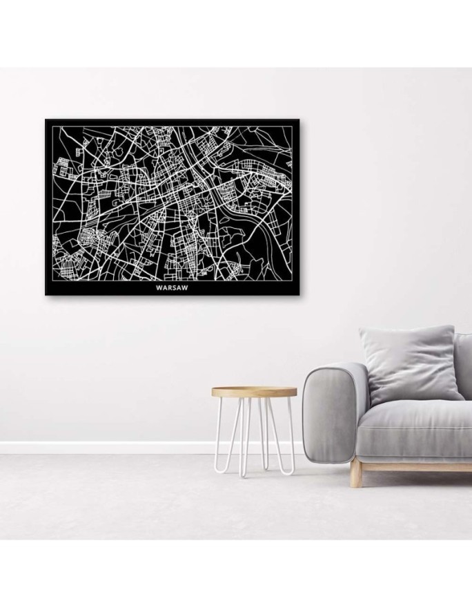 Murals for the office on canvas - Warsaw city plan | FEEBY