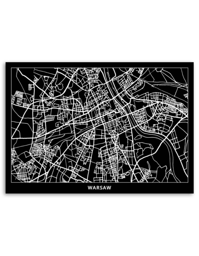 Murals for the office on canvas - Warsaw city plan | FEEBY