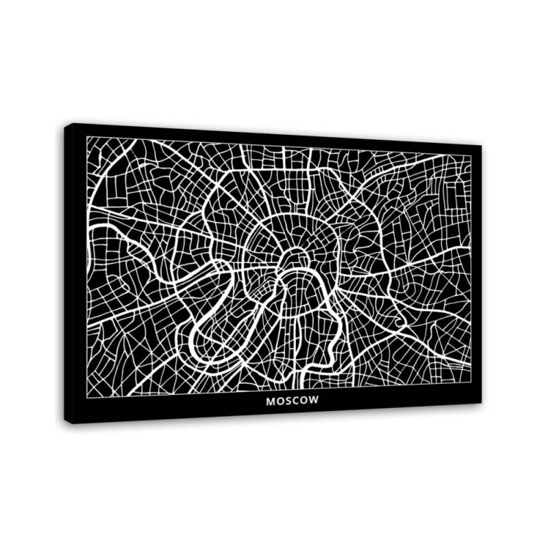 Wall art for the office on canvas - Moscow city plan | FEEBY