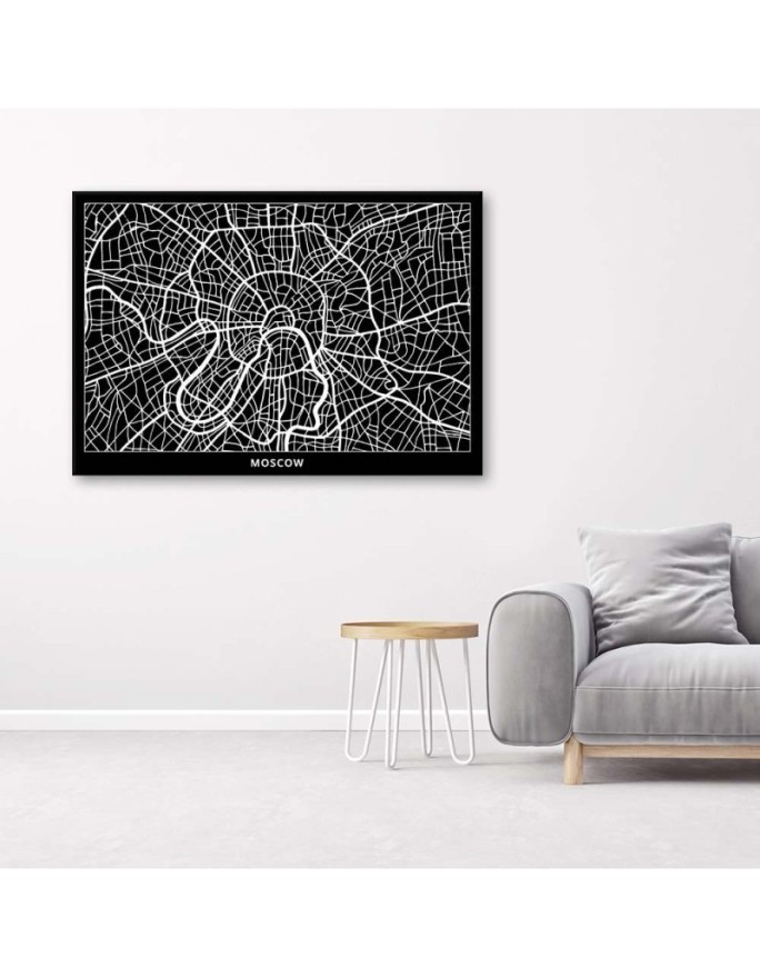 Wall art for the office on canvas - Moscow city plan | FEEBY