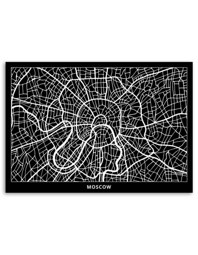 Wall art for the office on canvas - Moscow city plan | FEEBY