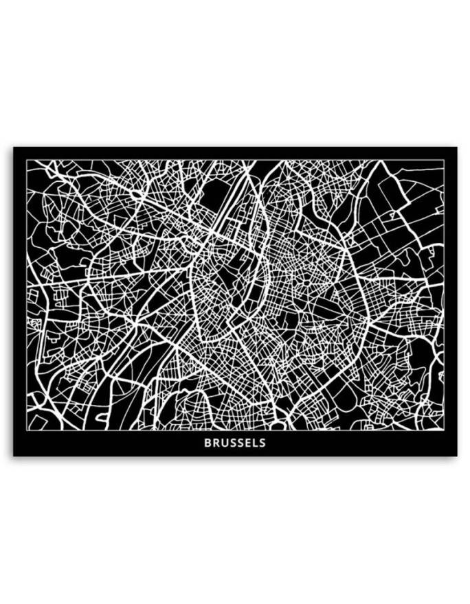 Canvas office paintings - Brussels city plan | FEEBY