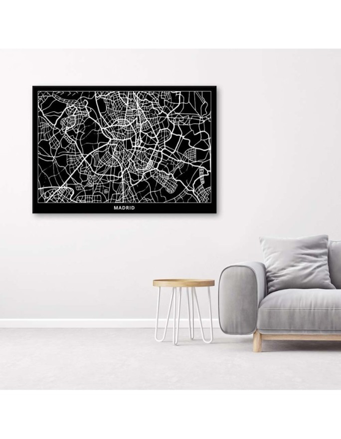 Canvas office paintings - Madrid city plan | FEEBY