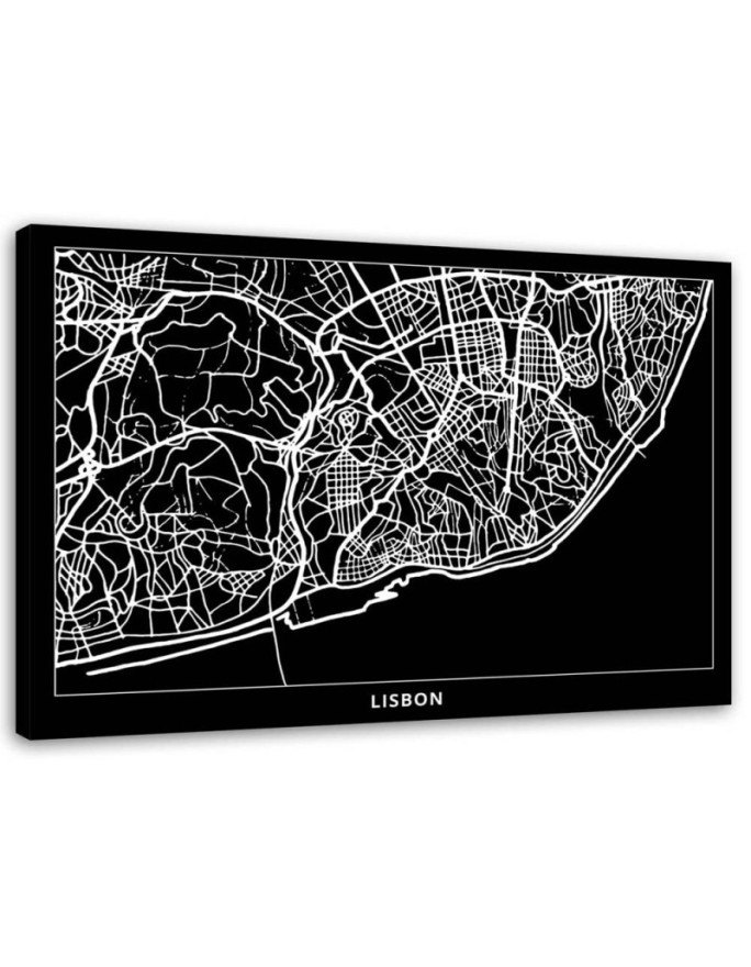 Canvas prints Murals for the office - Lisbon city plan | FEEBY