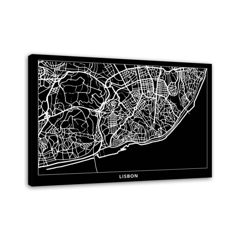 Canvas prints Murals for the office - Lisbon city plan | FEEBY