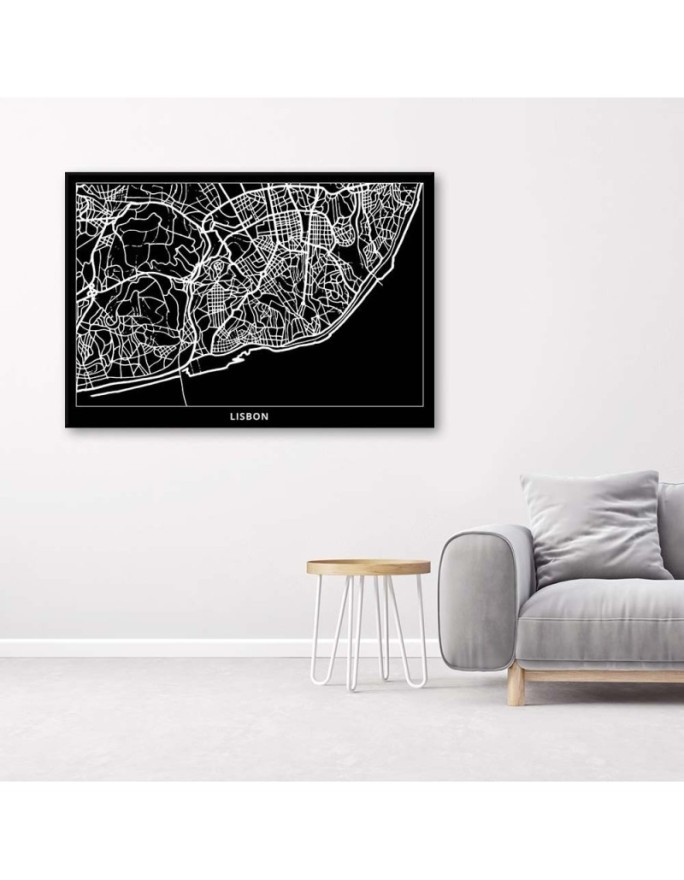 Canvas prints Murals for the office - Lisbon city plan | FEEBY