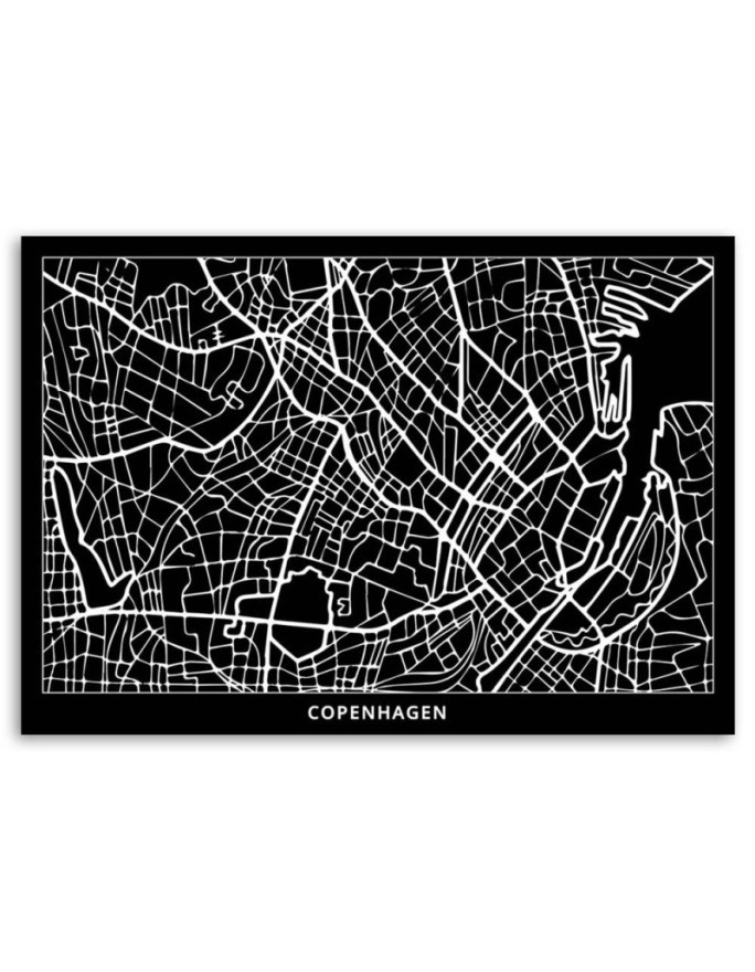 Canvas office paintings - Copenhagen city plan | FEEBY