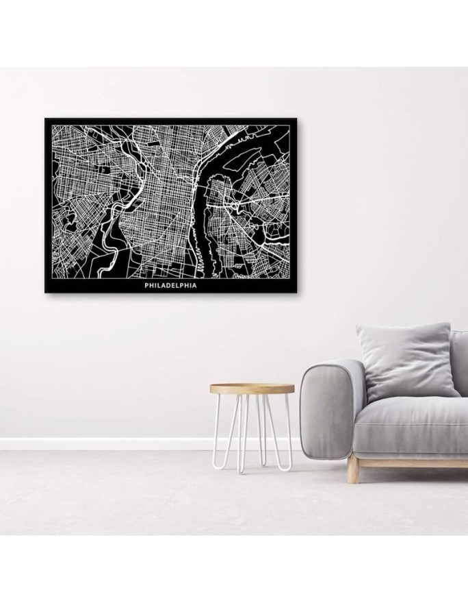 Canvas office paintings - Philadelphia city plan | FEEBY