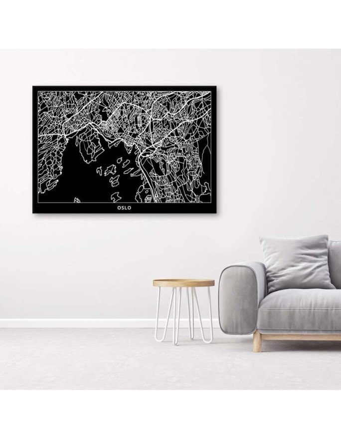 Canvas office paintings - Oslo city plan | FEEBY