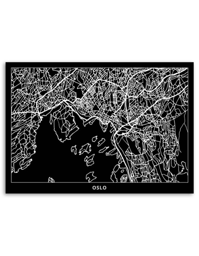 Canvas office paintings - Oslo city plan | FEEBY