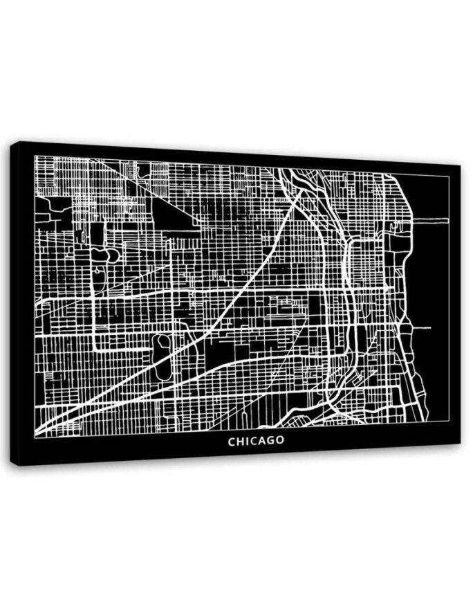 Canvas prints office paintings - Chicago city plan | FEEBY