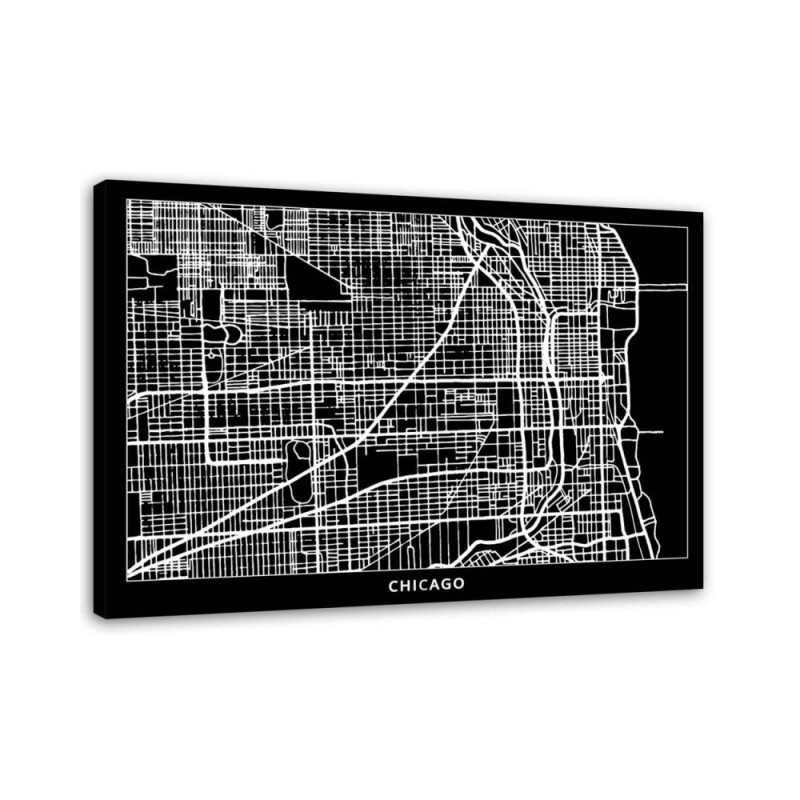 Canvas prints office paintings - Chicago city plan | FEEBY