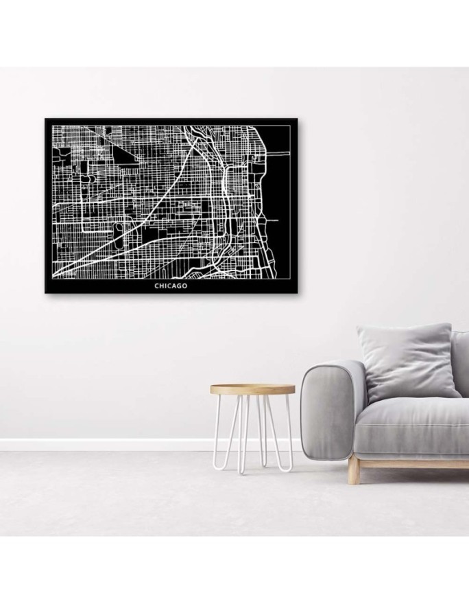 Canvas prints office paintings - Chicago city plan | FEEBY