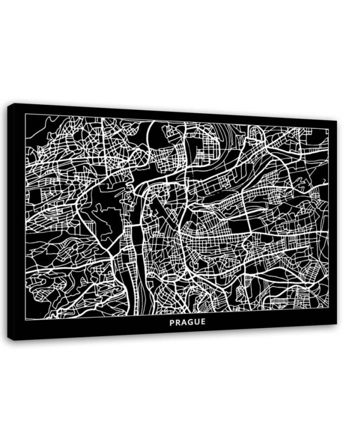 Canvas prints office paintings - Prague city plan | FEEBY
