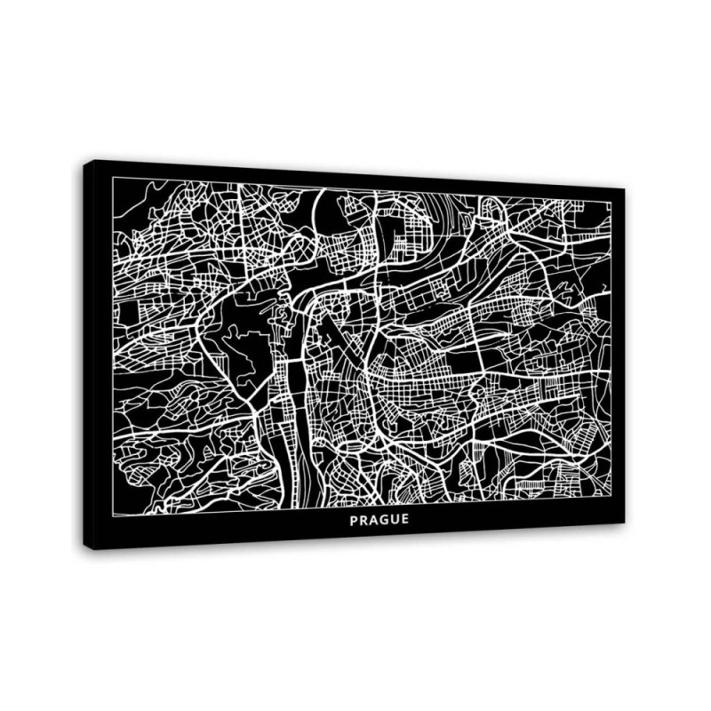 Canvas prints office paintings - Prague city plan | FEEBY