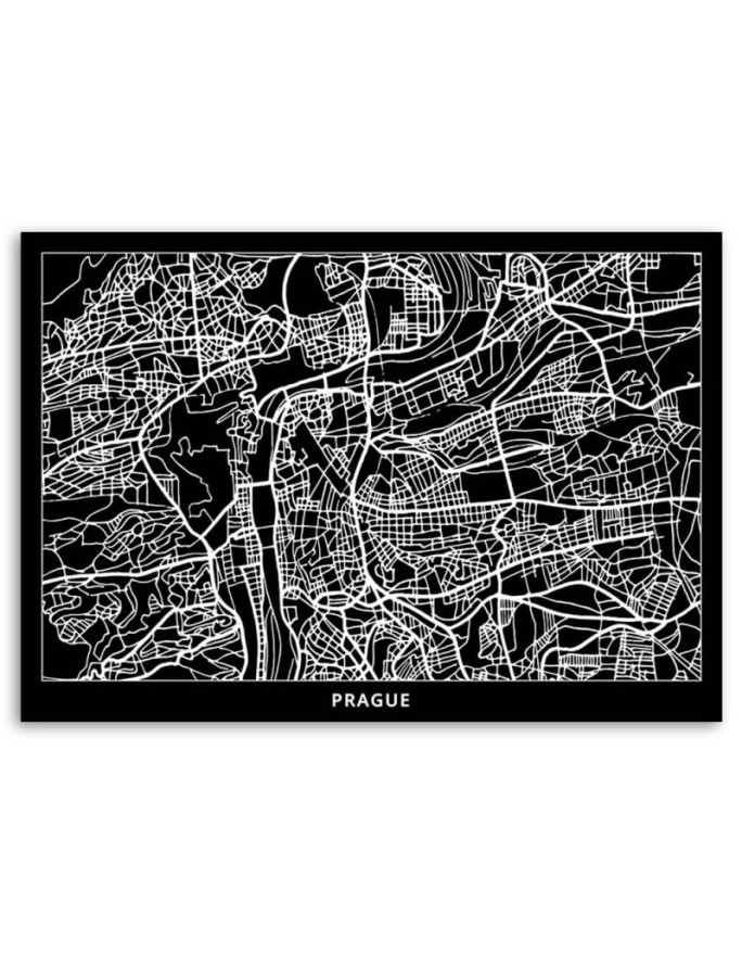 Canvas prints office paintings - Prague city plan | FEEBY