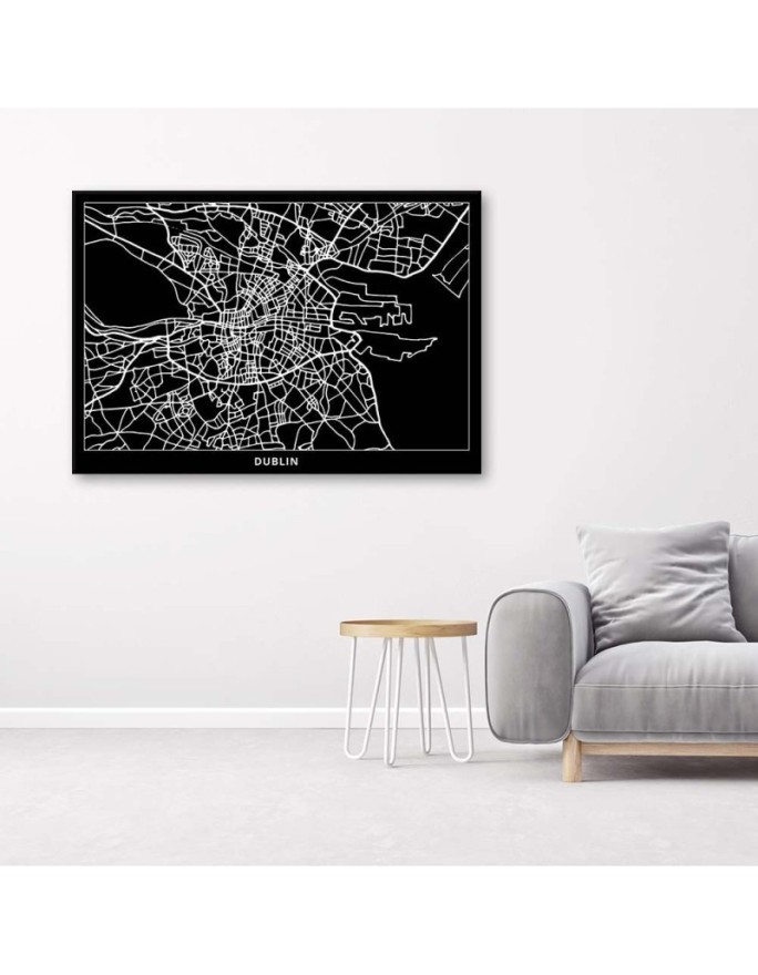 Dublin city plan - Pictures on Canvas for the office | FEEBY