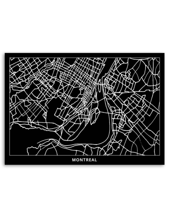 Montreal city plan - Pictures on Canvas for the office | FEEBY
