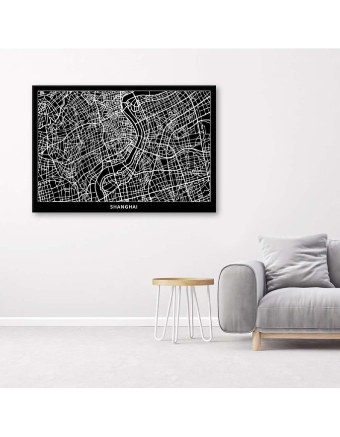 Shanghai city plan - Pictures on Canvas for the office | FEEBY