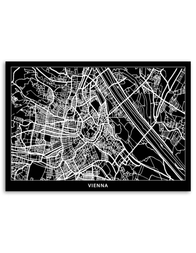 Vienna city plan - Canvas Pictures for the office | FEEBY