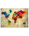Colourful vintage world map - Canvas prints for the office | FEEBY