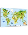 Canvas prints for children - Educational World map | FEEBY