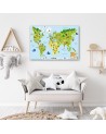 Canvas prints for children - Educational World map | FEEBY