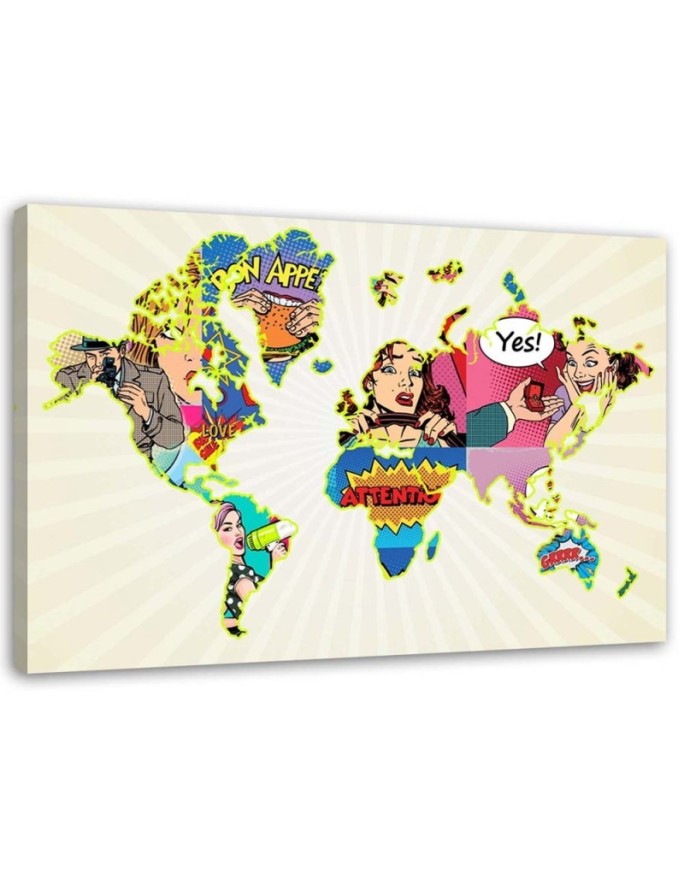 Canvas print Pop Art World Map