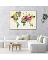 Canvas prints on canvas - Map of the world Pop Art | FEEBY