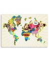 Canvas prints on canvas - Map of the world Pop Art | FEEBY