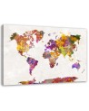 Canvas painting - World map with watercolour spots | FEEBY