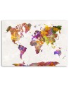 Canvas painting - World map with watercolour spots | FEEBY