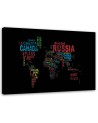 Canvas painting - World map with country names | FEEBY
