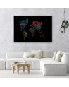 Canvas painting - World map with country names | FEEBY