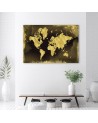 Canvas prints for the office - Golden vintage world map | FEEBY