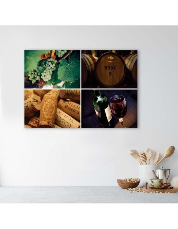 Canvas prints for the kitchen - Wine and grapes | FEEBY
