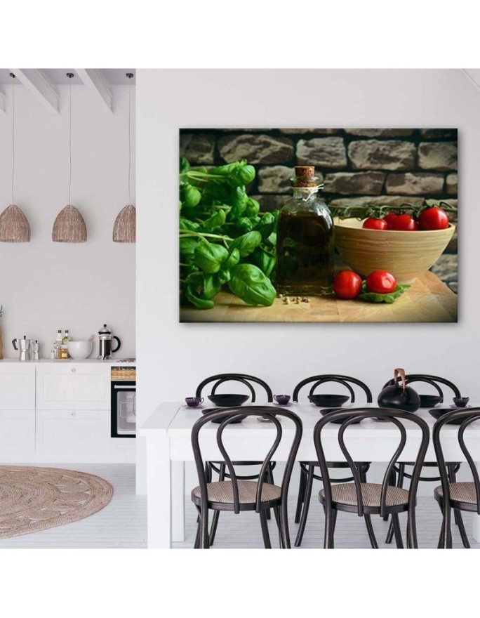 Canvas prints for the kitchen - Fresh basil | FEEBY
