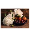 Still life paintings - Fruit and white flowers | FEEBY